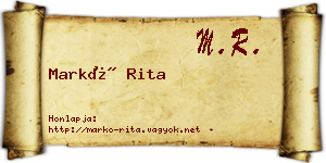 Markó Rita névjegykártya