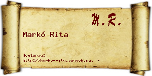 Markó Rita névjegykártya