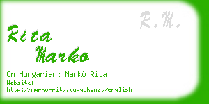 rita marko business card