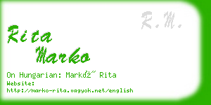 rita marko business card